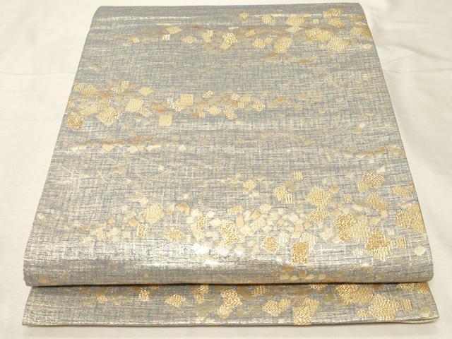平和屋着物▼六通柄袋帯　箔散らし文　金糸　正絹　逸品　CABB7576dy