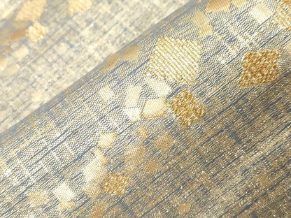 平和屋着物▼六通柄袋帯　箔散らし文　金糸　正絹　逸品　CABB7576dy