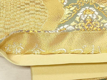 平和屋着物▼燦金つづれ 六通柄袋帯 流水 正倉院 金銀糸 正絹 逸品 CABB7589dy