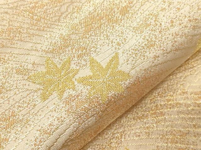 平和屋着物▼六通柄袋帯　蒔絵格風　金銀糸　正絹　逸品　CABB7591dy
