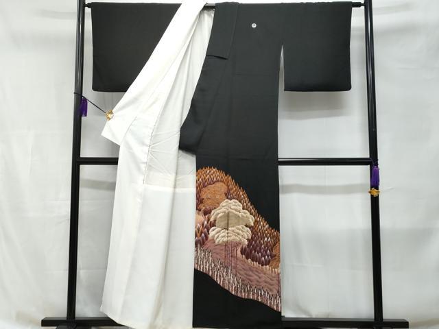 平和屋着物■豪華黒留袖 樹林文 金彩 正絹 逸品 CABB7792fb