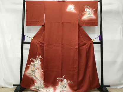 平和屋着物■訪問着 飛鳥草花文 暈し染め 金彩 正絹 逸品 CABB7808fb