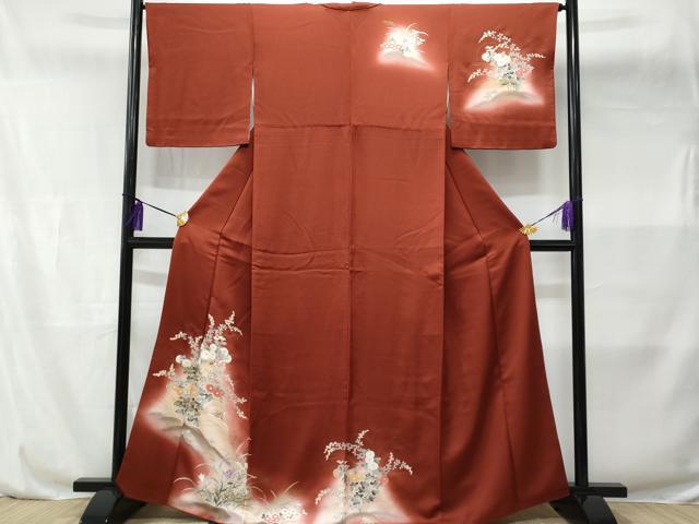 平和屋着物■訪問着 飛鳥草花文 暈し染め 金彩 正絹 逸品 CABB7808fb