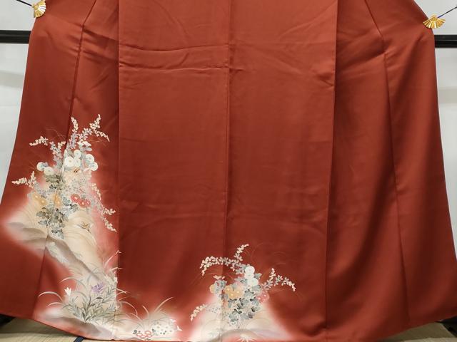 平和屋着物■訪問着 飛鳥草花文 暈し染め 金彩 正絹 逸品 CABB7808fb
