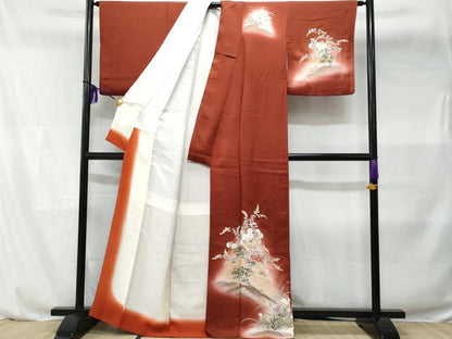 平和屋着物■訪問着 飛鳥草花文 暈し染め 金彩 正絹 逸品 CABB7808fb