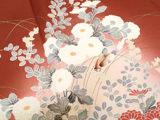 平和屋着物■訪問着 飛鳥草花文 暈し染め 金彩 正絹 逸品 CABB7808fb