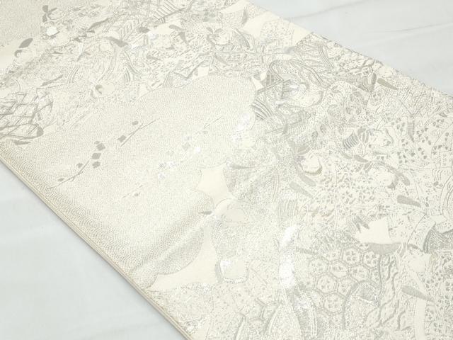 平和屋着物◎六通柄袋帯　人物文　金糸　正絹　逸品　CABB7872fb