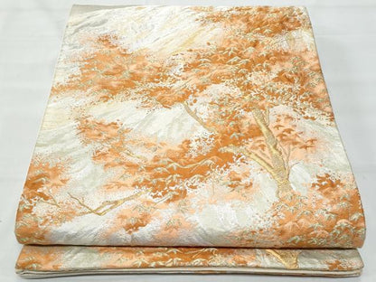 平和屋着物◎六通柄袋帯 樹林文 金銀糸 正絹 逸品 CABB7874fb
