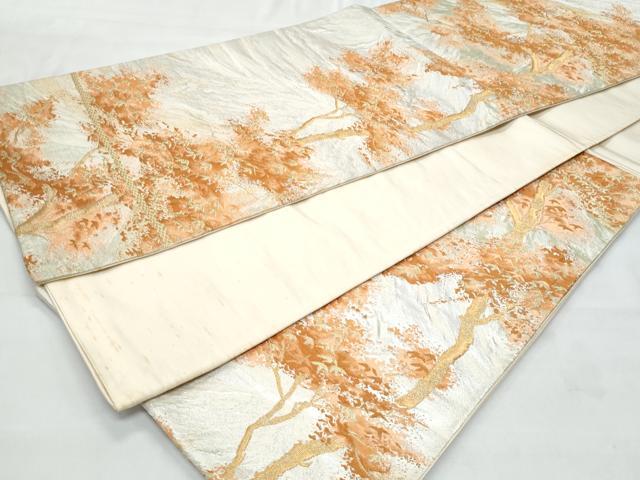 平和屋着物◎六通柄袋帯 樹林文 金銀糸 正絹 逸品 CABB7874fb