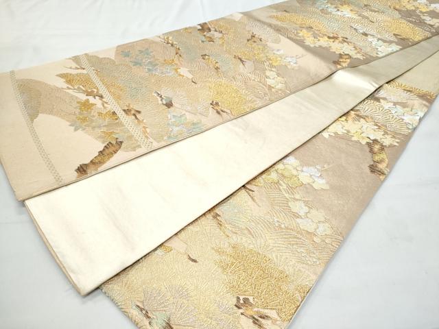 平和屋着物◎六通柄袋帯 枝松文 金銀糸 正絹 逸品 CABB7875fb