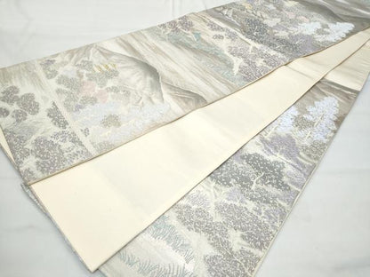平和屋着物◎六通柄袋帯 東山の四季 プラチナ二重箔錦 正絹 逸品 CABB7880fb