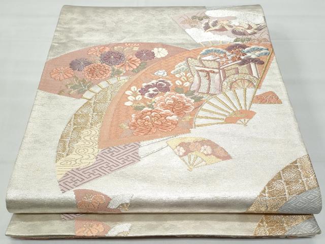 平和屋着物◎六通柄袋帯　唐織　扇面正絹　逸品　CABB7881fb