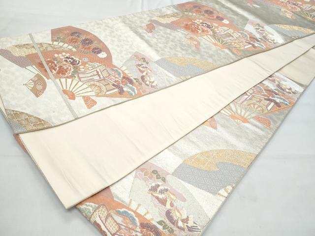 平和屋着物◎六通柄袋帯　唐織　扇面正絹　逸品　CABB7881fb