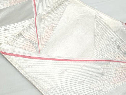 平和屋着物◎六通柄袋帯 唐織 孔雀 銀糸 正絹 逸品 CABB7886fb