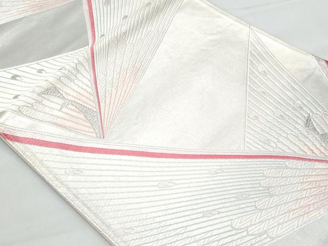 平和屋着物◎六通柄袋帯 唐織 孔雀 銀糸 正絹 逸品 CABB7886fb
