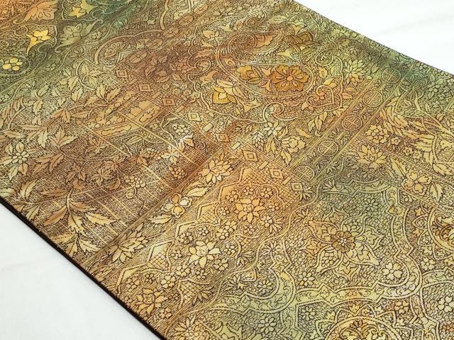 平和屋着物◎六通柄袋帯　更紗花鳥文　正絹　逸品　未使用　CABB7897fb
