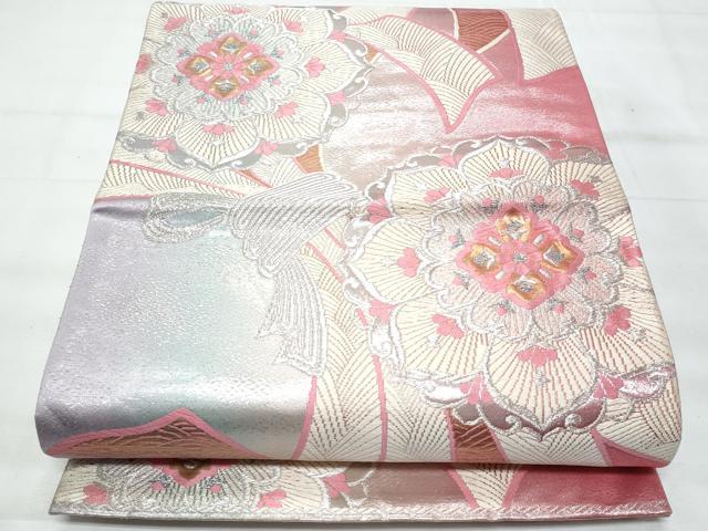 平和屋着物◎六通柄袋帯 唐織 束ね熨斗正倉院花文 金銀糸 正絹 逸品 CABB7920fb