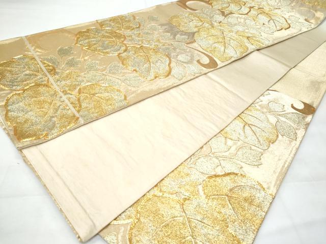 平和屋着物◎六通柄袋帯 駒刺繍 桐 金糸 正絹 逸品 CABB7939fb