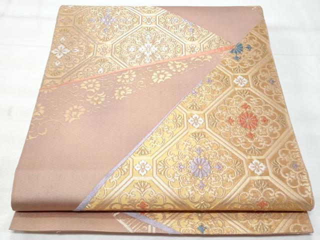 平和屋着物◎六通柄袋帯　唐織　蜀江花文　金糸　正絹　逸品　CABB7950fb