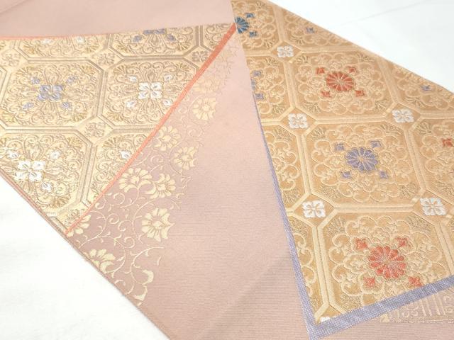 平和屋着物◎六通柄袋帯　唐織　蜀江花文　金糸　正絹　逸品　CABB7950fb
