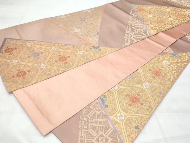 平和屋着物◎六通柄袋帯　唐織　蜀江花文　金糸　正絹　逸品　CABB7950fb