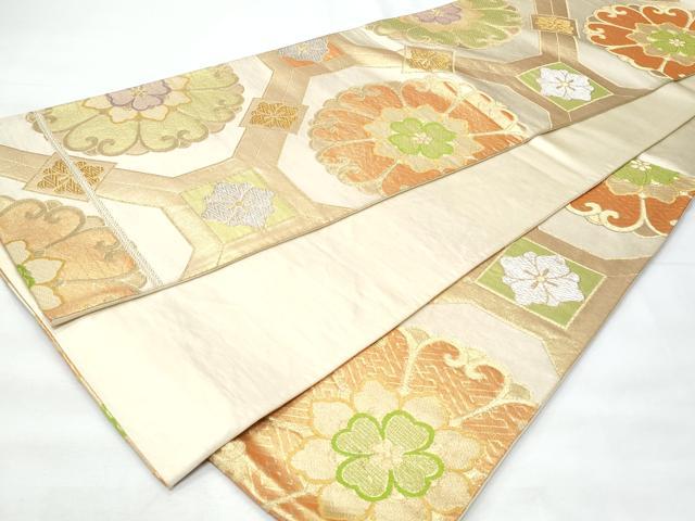 平和屋着物◎六通柄袋帯 蜀江花文 金銀糸 正絹 逸品 CABB7954fb