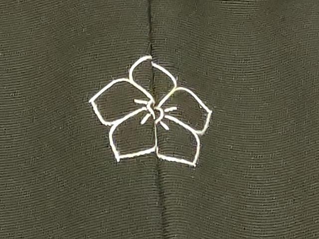 平和屋着物＃羽織　青海波草花文　黒地　正絹　逸品　CABB8033in