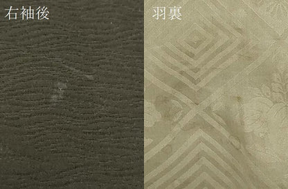 平和屋着物＃羽織　風景文　黒地　金糸　正絹　逸品　CABB8034in