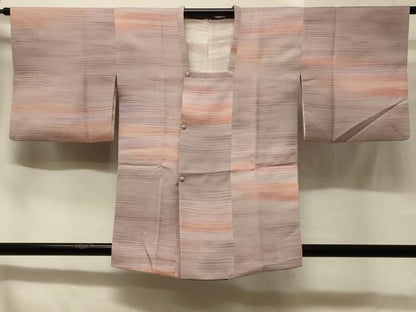 平和屋着物＃道行コート　横段文　暈し染め　正絹　逸品　CABB8115in