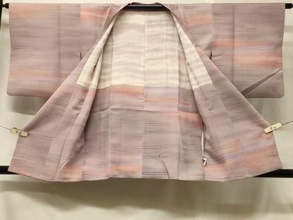 平和屋着物＃道行コート　横段文　暈し染め　正絹　逸品　CABB8115in