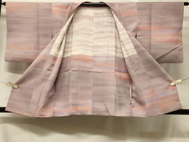 平和屋着物＃道行コート　横段文　暈し染め　正絹　逸品　CABB8115in