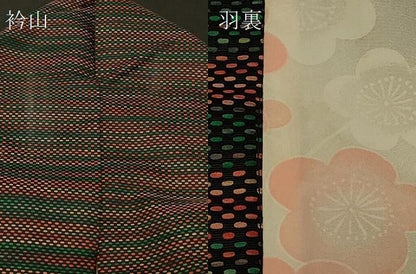 平和屋着物＃道中着 横段文 正絹 逸品 CABB8129in