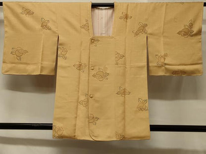 平和屋着物＃道行コート　地紋起こし　草花文　正絹　逸品　未使用　CABB8146in