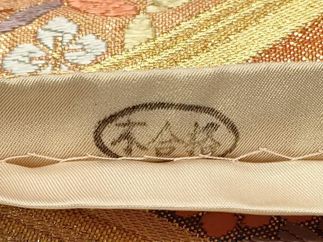 平和屋着物◎六通柄袋帯 唐織 吉祥花文 金糸 正絹 逸品 CABB8383in