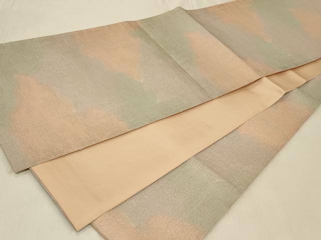 平和屋着物◎全通柄袋帯 砂子つづれ 霞文 銀糸 正絹 逸品 CABB8325in