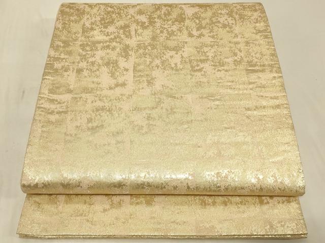 平和屋着物◎六通柄袋帯 市松霞文 金糸 鈴乃屋扱い 正絹 逸品 CABB8328in