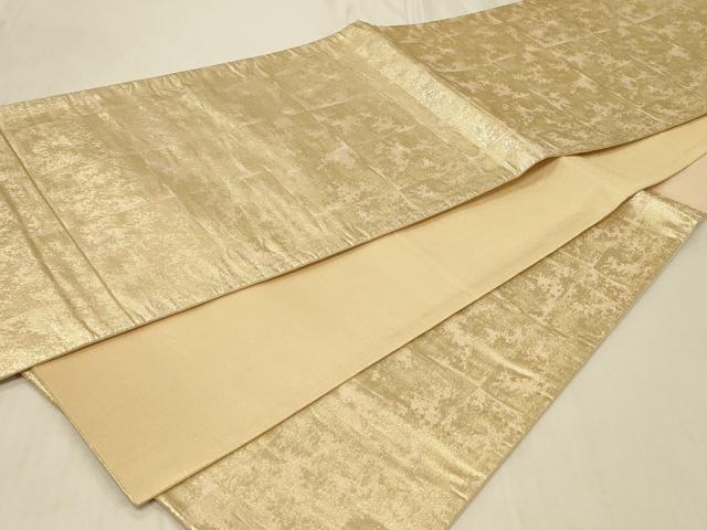 平和屋着物◎六通柄袋帯 市松霞文 金糸 鈴乃屋扱い 正絹 逸品 CABB8328in