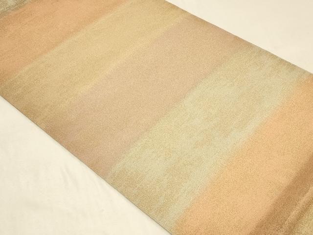 平和屋着物◎全通柄袋帯　砂子つづれ　横段霞文　金糸　正絹　逸品　CABB8330in