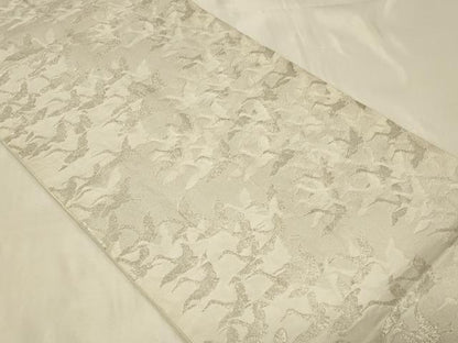 平和屋着物◎六通柄袋帯 飛鶴文 銀糸 正絹 逸品 CABB8334in