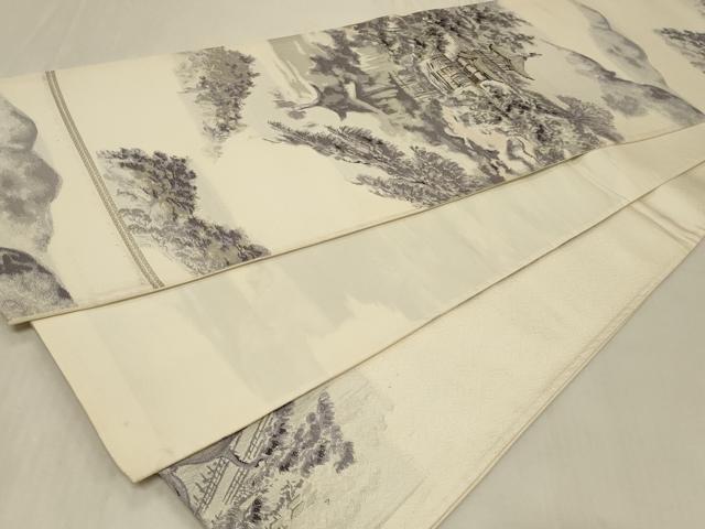 平和屋着物◎六通柄袋帯 京名所絵図 金銀糸 正絹 逸品 CABB8359in