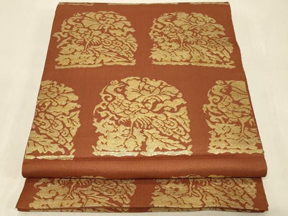 平和屋着物◎六通柄 京本袋帯 鳳凰花文 金糸 正絹 逸品 CABB8367in