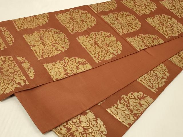 平和屋着物◎六通柄 京本袋帯 鳳凰花文 金糸 正絹 逸品 CABB8367in