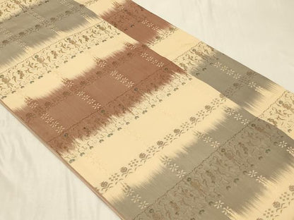 平和屋着物◎全通柄袋帯　横段花文　正絹　逸品　CABB8381in