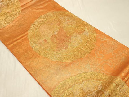 平和屋着物◎六通柄袋帯　鏡裏牡丹　金銀糸　正絹　逸品　CABB8382in