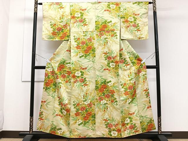 平和屋着物■上質な小紋　草花文　暈し染め　正絹　逸品　CABB8420xi