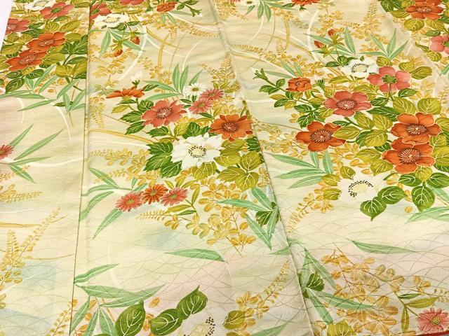 平和屋着物■上質な小紋　草花文　暈し染め　正絹　逸品　CABB8420xi