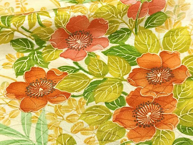 平和屋着物■上質な小紋　草花文　暈し染め　正絹　逸品　CABB8420xi