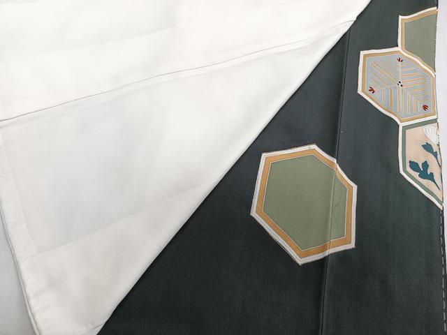 平和屋着物■豪華黒留袖　駒刺繍　亀甲花文　金彩　正絹　逸品　CABB8608xi