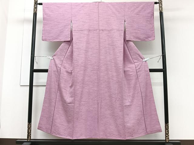 平和屋着物■上質な色無地 流水草花地紋 桃花色 正絹 逸品 CABB8727xi