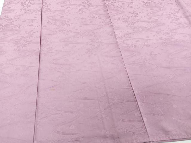 平和屋着物■上質な色無地 流水草花地紋 桃花色 正絹 逸品 CABB8727xi